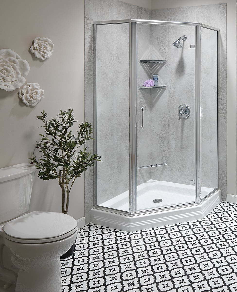 Classic Concrete Smooth w NEO Shower Chrome 0026 Sml